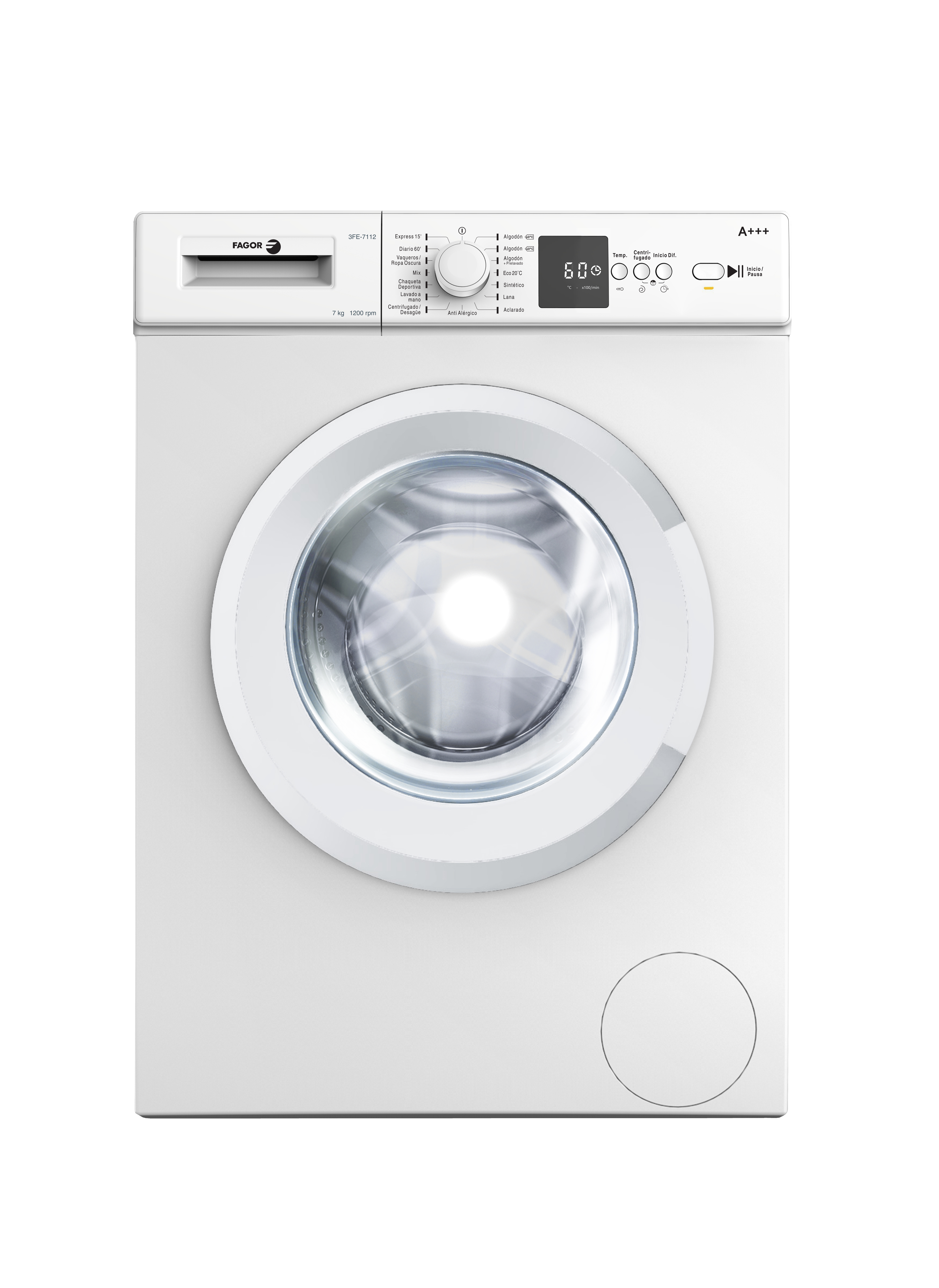 Lavadora fagor 3fe7112 de 7 kg de capacidad 1200 rpm clase d