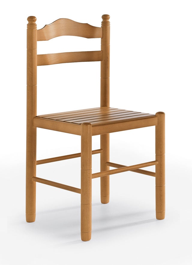 Silla Monica barnizado cerezo asiento tablilla cerezo