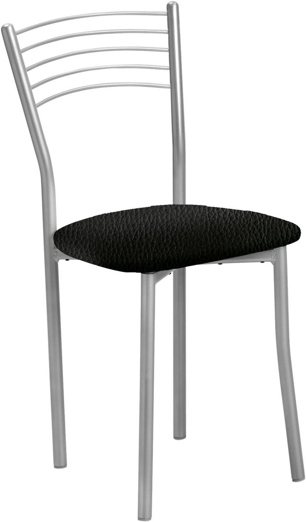 Silla kopa armazon aluminio asiento polipiel negro