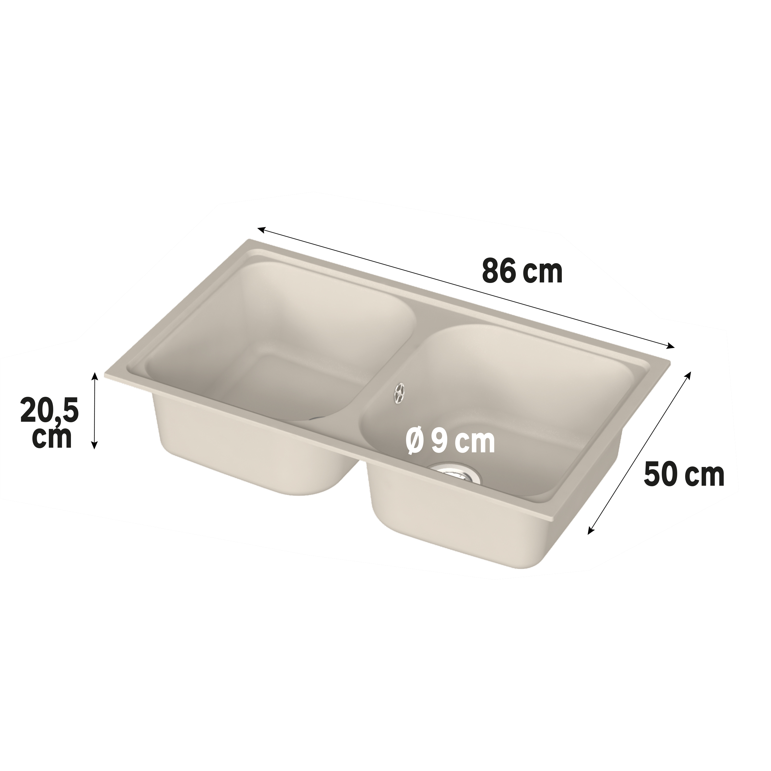 Lava-louça Delinia dueto elbe 86x50cm branca - 3