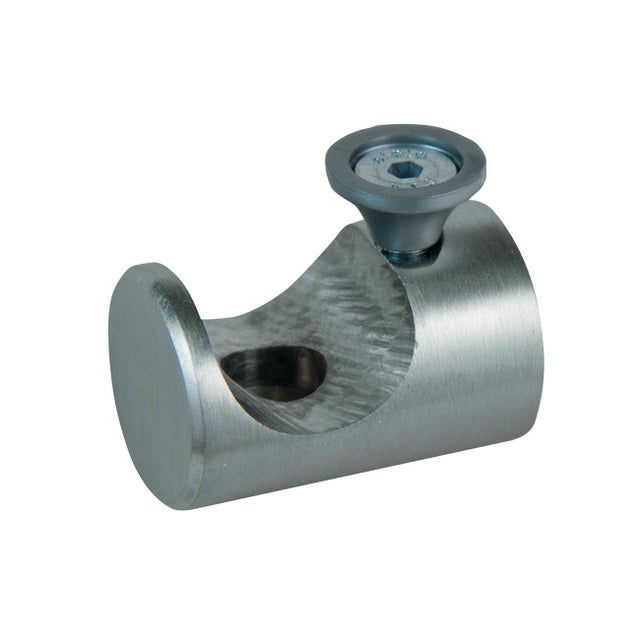 Staffa singolo aperto Ø 20 mm Time in acciaio grigio satinato 4 cm, 2 pz
