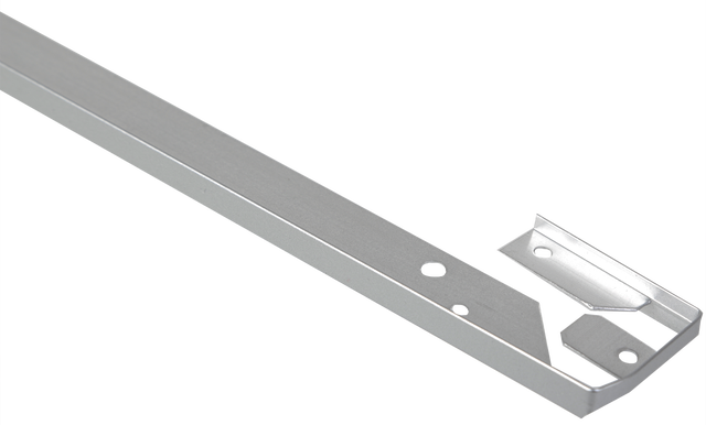 Prolongación de encimera recta plata mate de 30 mm