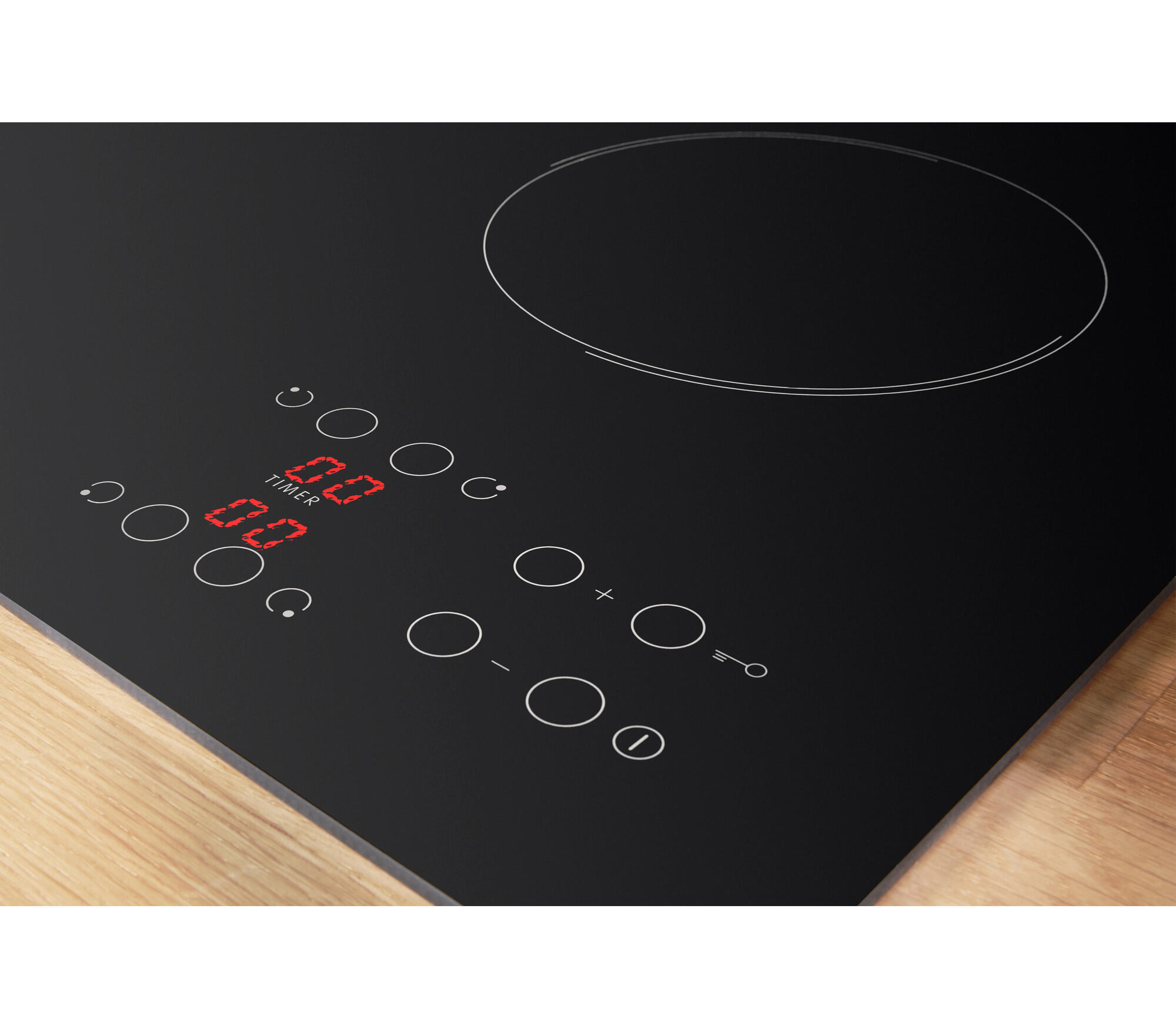 Placa vitrocerámica INDESIT RI 161 C (ES) con 4 zonas de cocción zona grande de 27cm 6700 W negro 60cm - 6