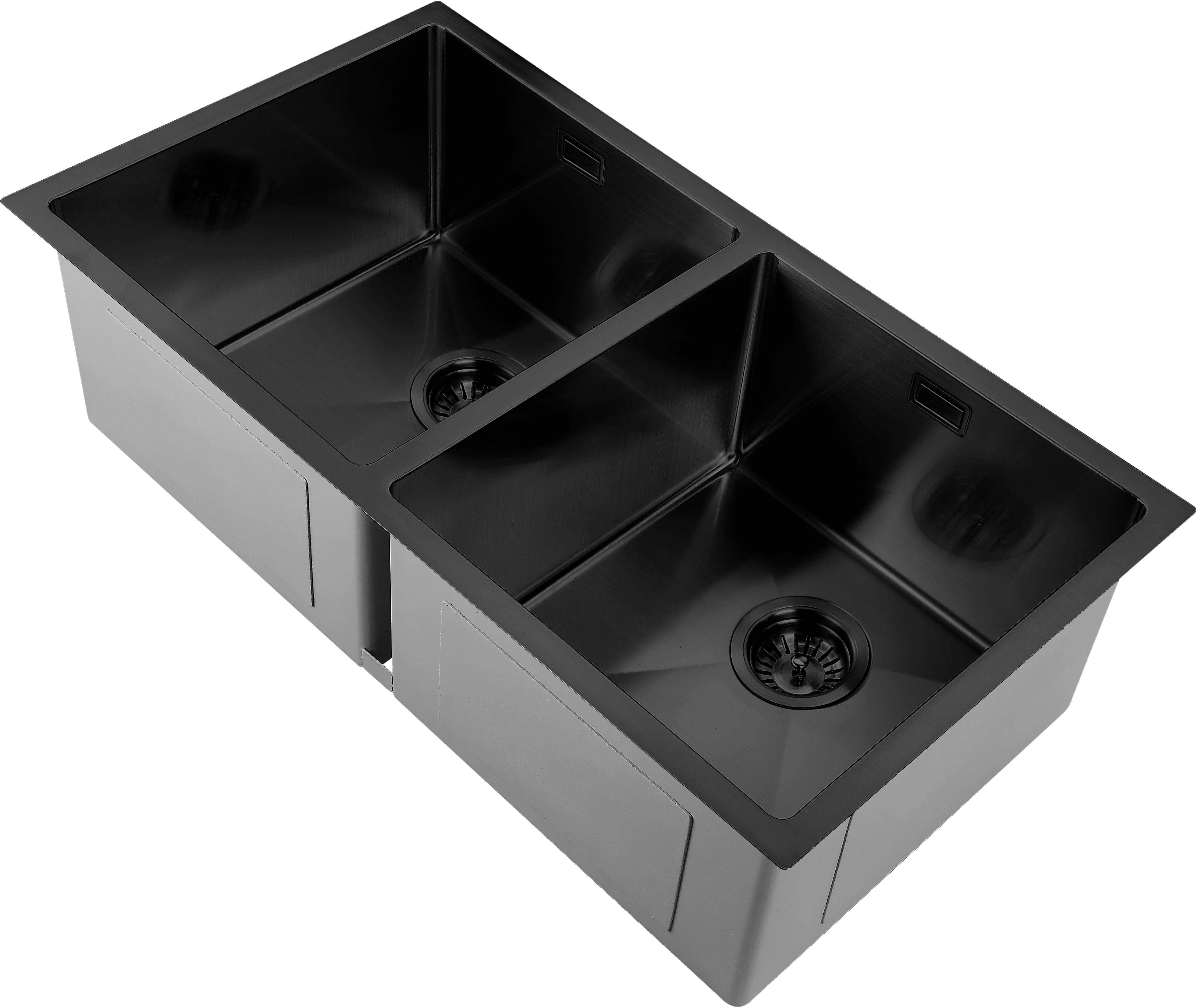 Fregadero 2 senos de acero inox rectangular andemen 83.8 x 45.7 cm