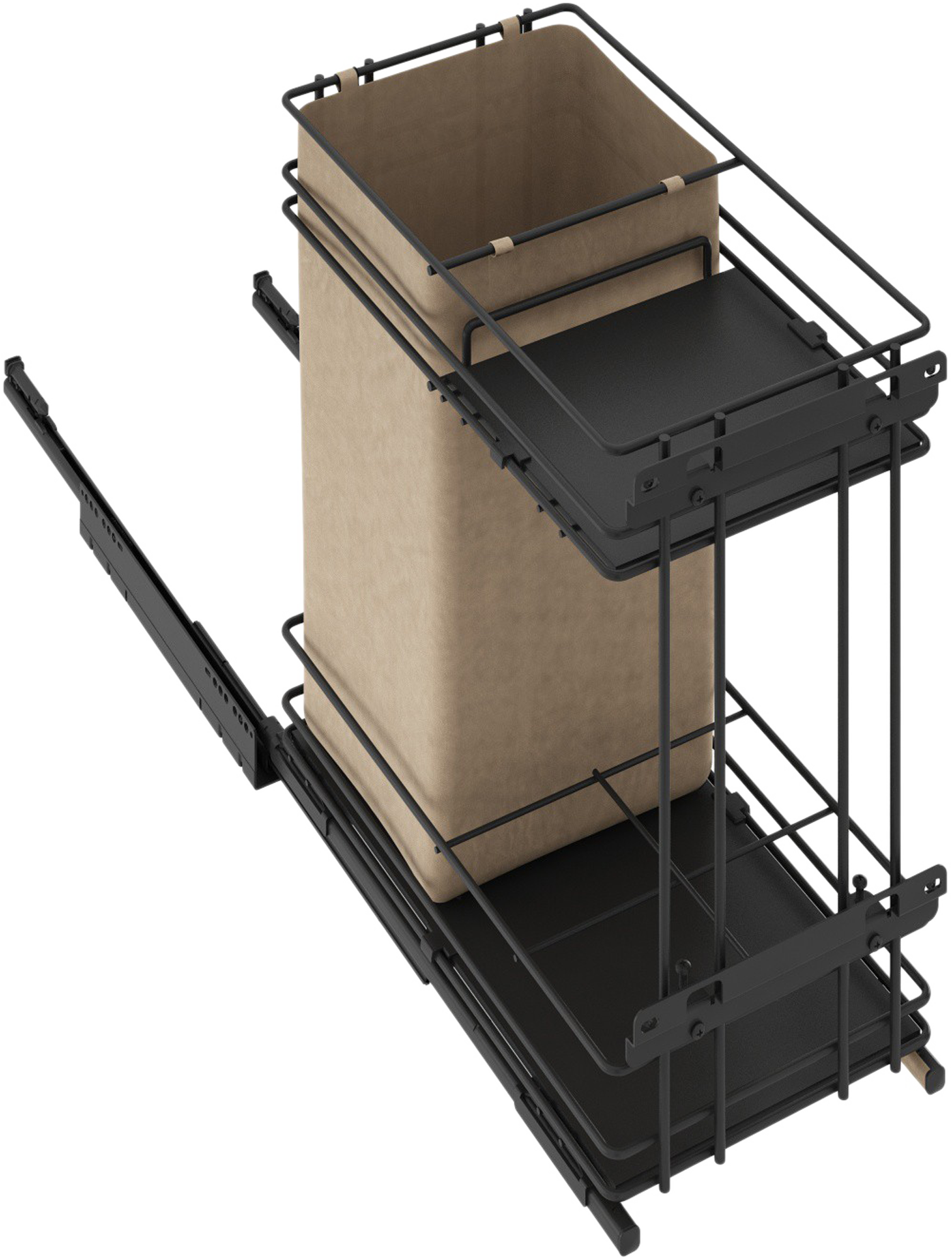 Accesorio extraíble botellero / panero para mueble de cocina alt. 76.8 x an. 30 x fdo. 58 cm