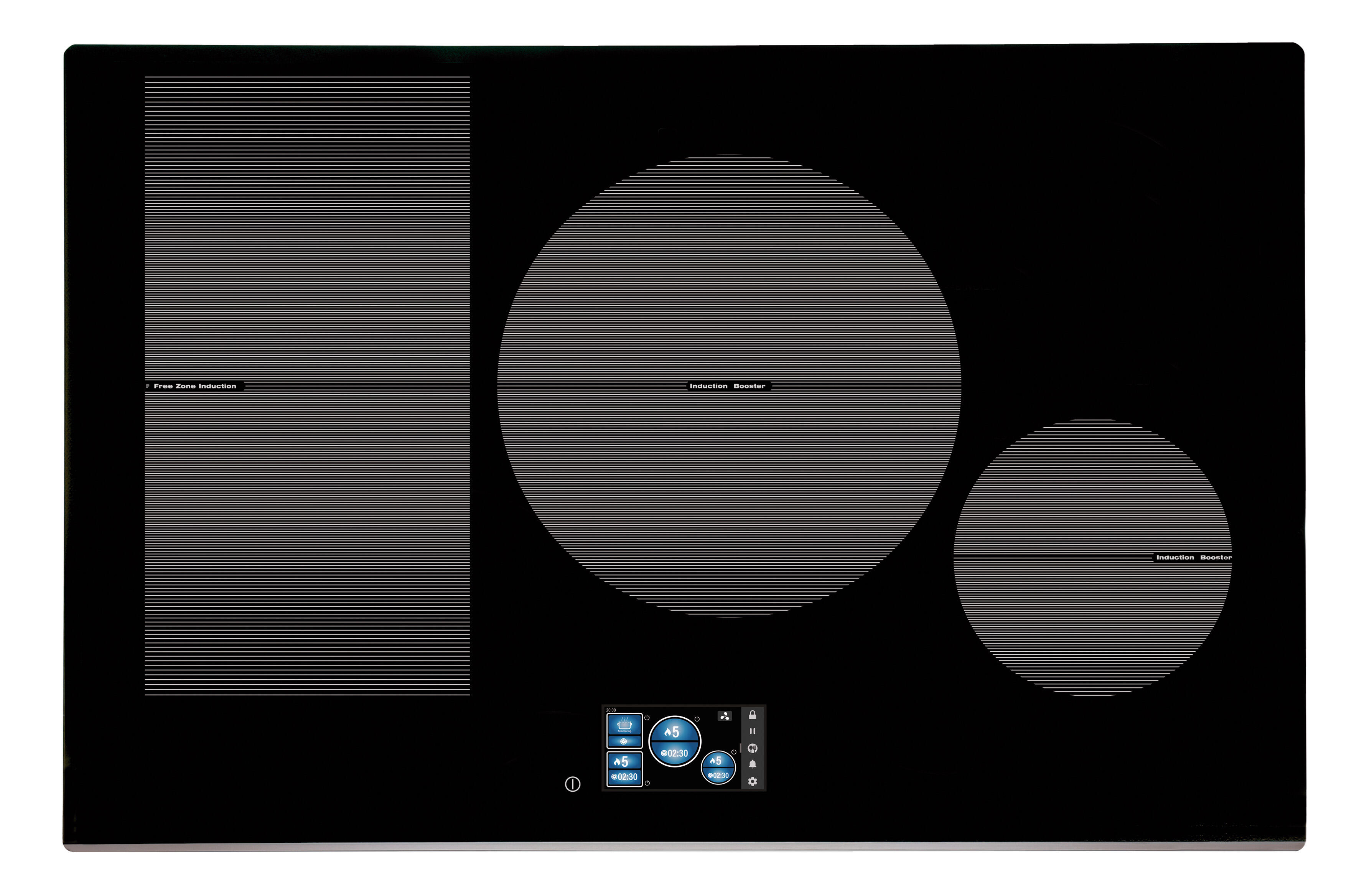 placa de induccion cata idf8021 pro bk con 4 zonas de coccion zona grande de 30cm y zona flex 7200 w negro 80cm