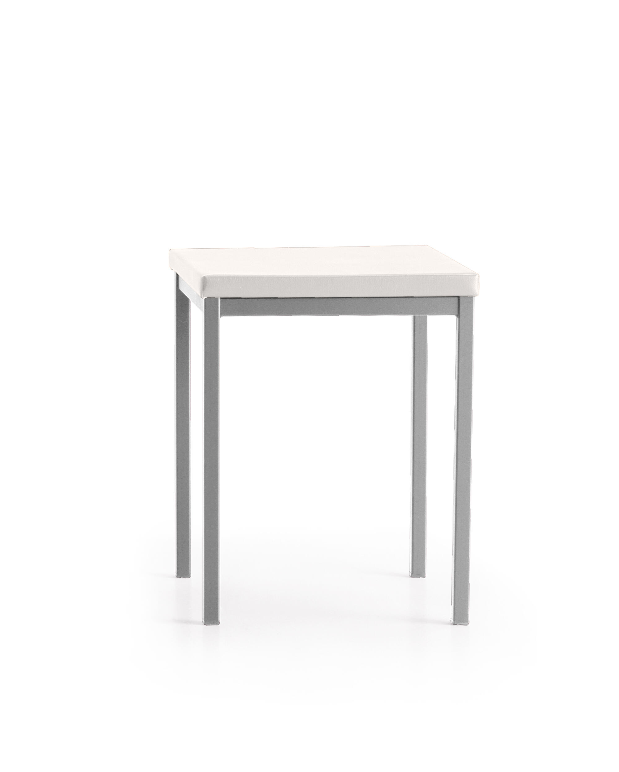 Taburete freddy metal plata asiento polipiel bl