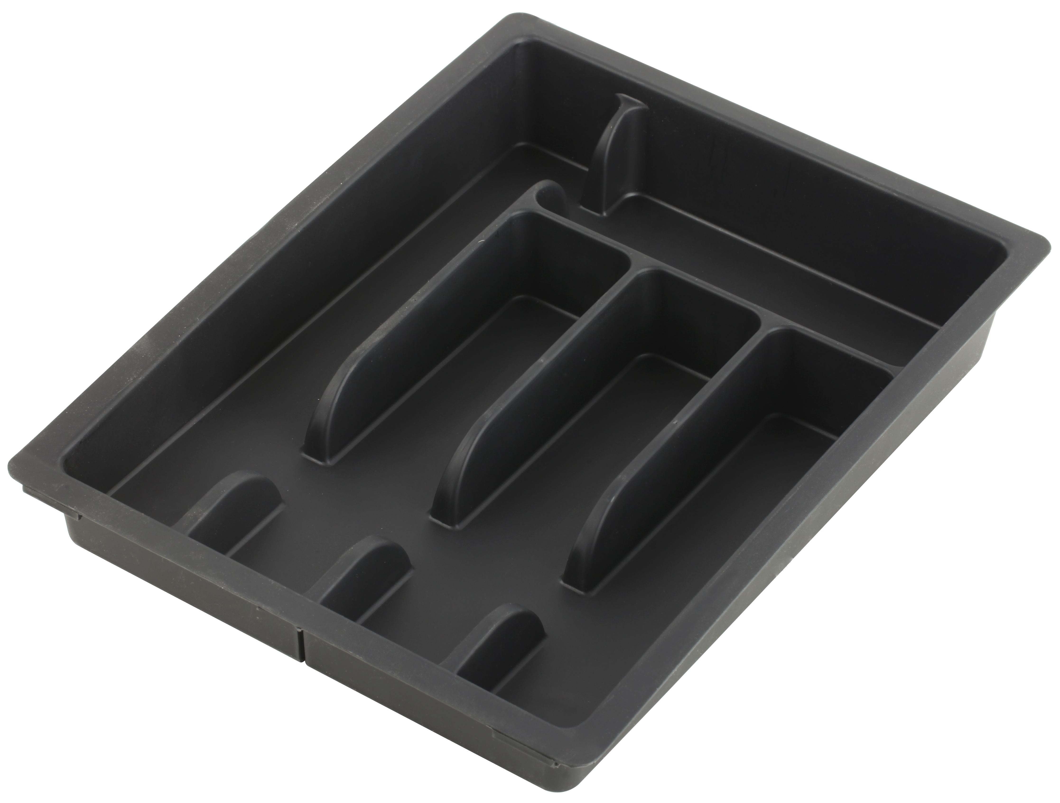 Cubertero extensible de plastico negro 48x38x6 5 cm Leroy Merlin