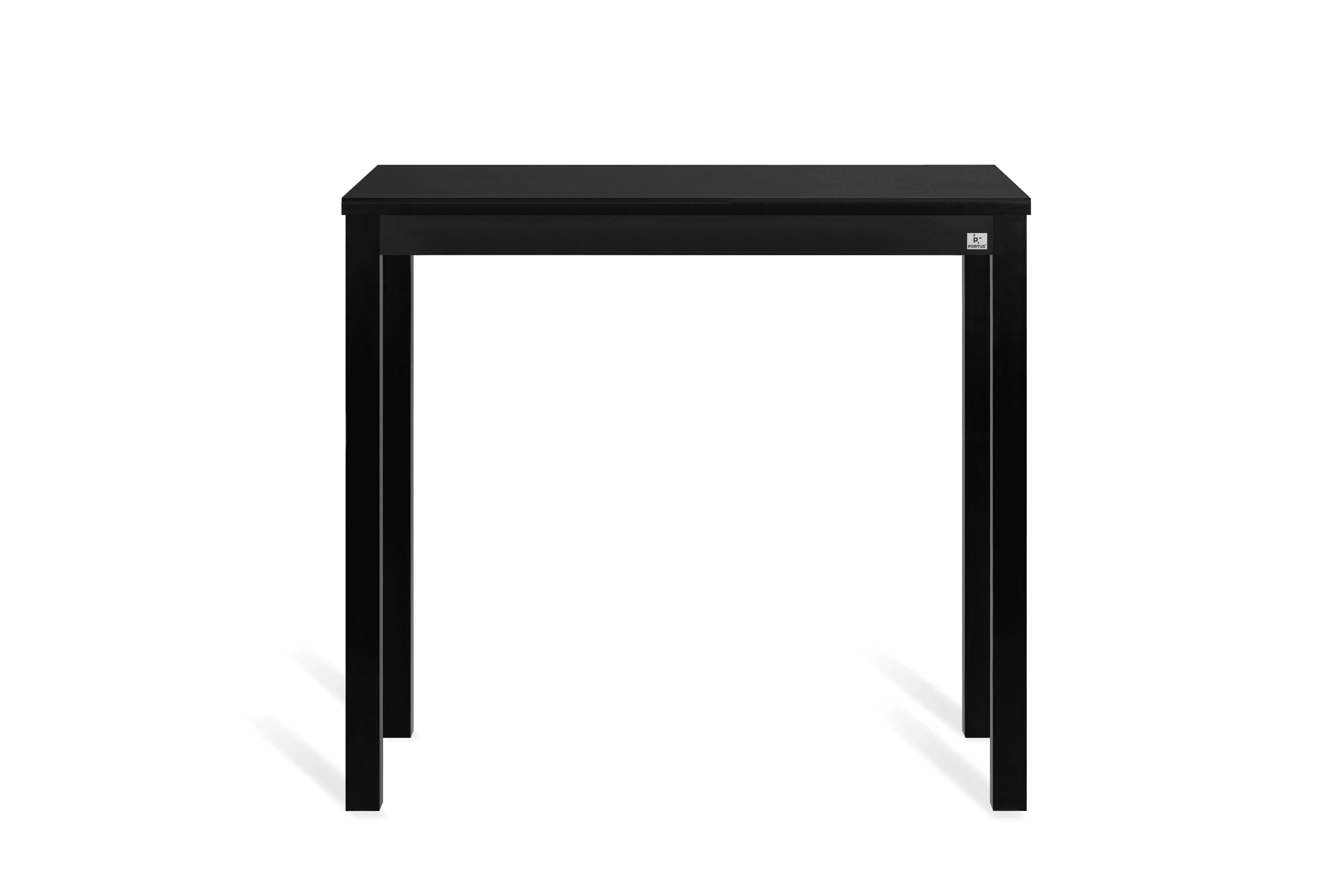 Mesa bar fija 100x60 orla natural con tablero dekton negro sirius