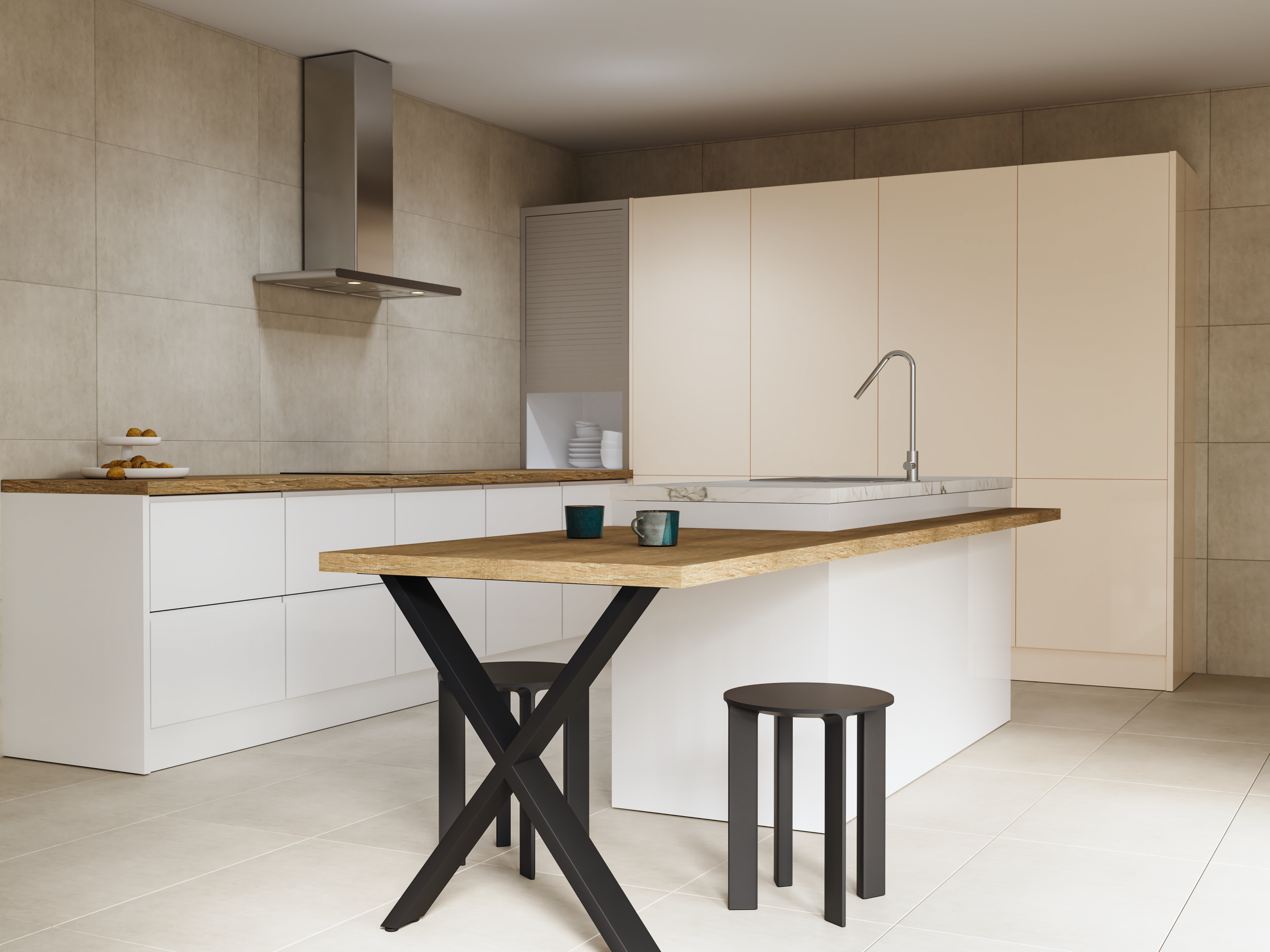 Encimera de cocina laminada Sevilla roble 360x63 cm espesor 30mm - 5