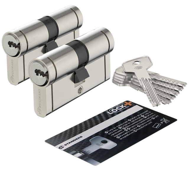 Cilindro Europeo STANDERS, 30 + 30 mm, 2 ingressi chiave in ottone