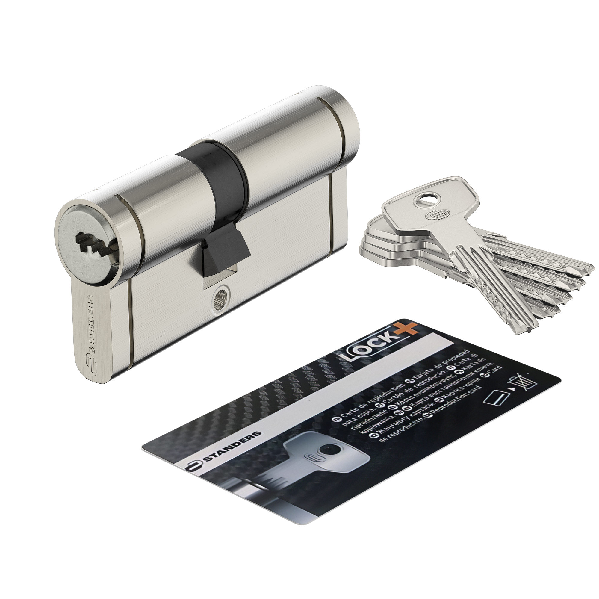 Cylindre de serrure STANDERS Lock+ débrayable L.30 + 40mm 5 clés - 6