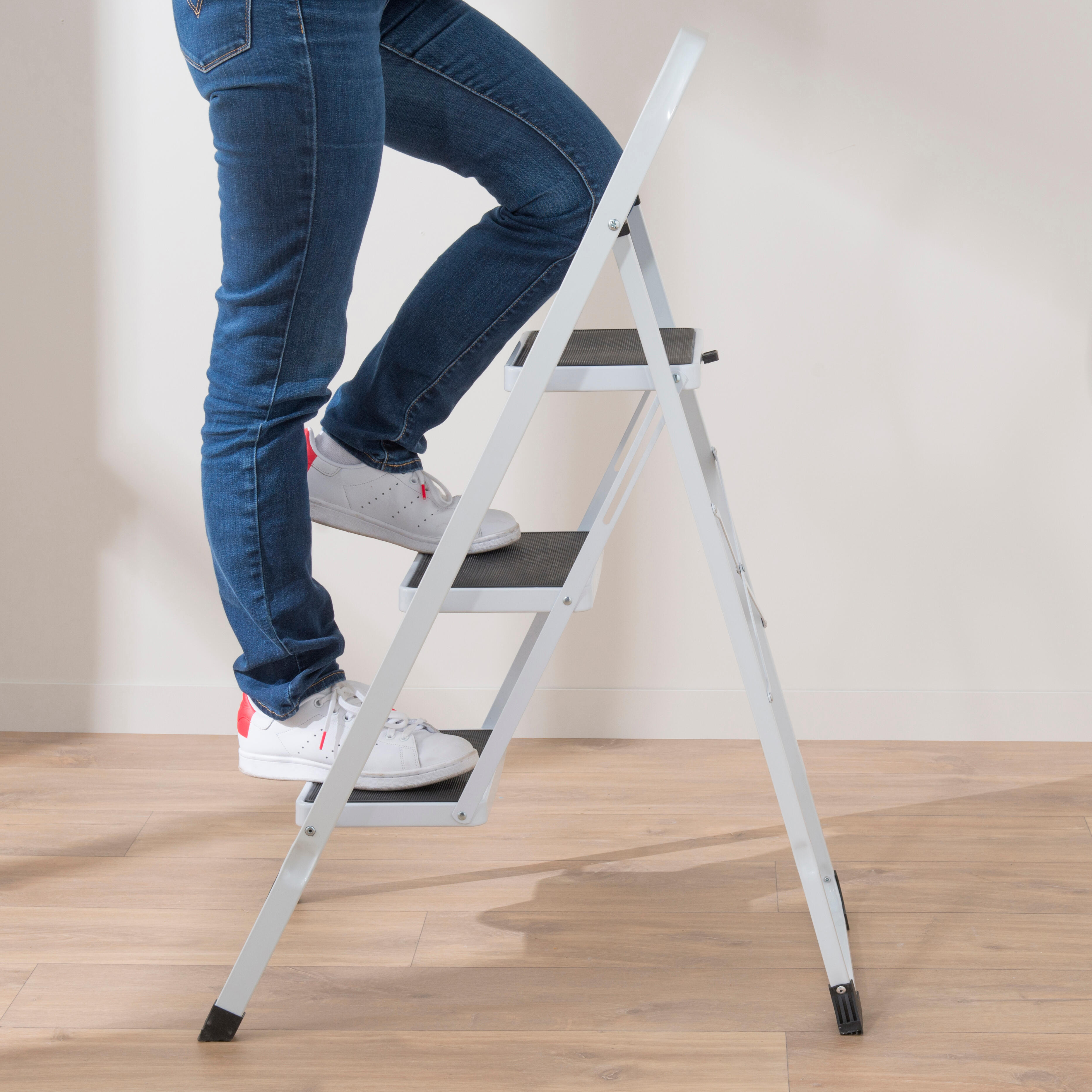 Drabest Escabeau A 3 Marches En Aluminium A Double Face D'une Capacité