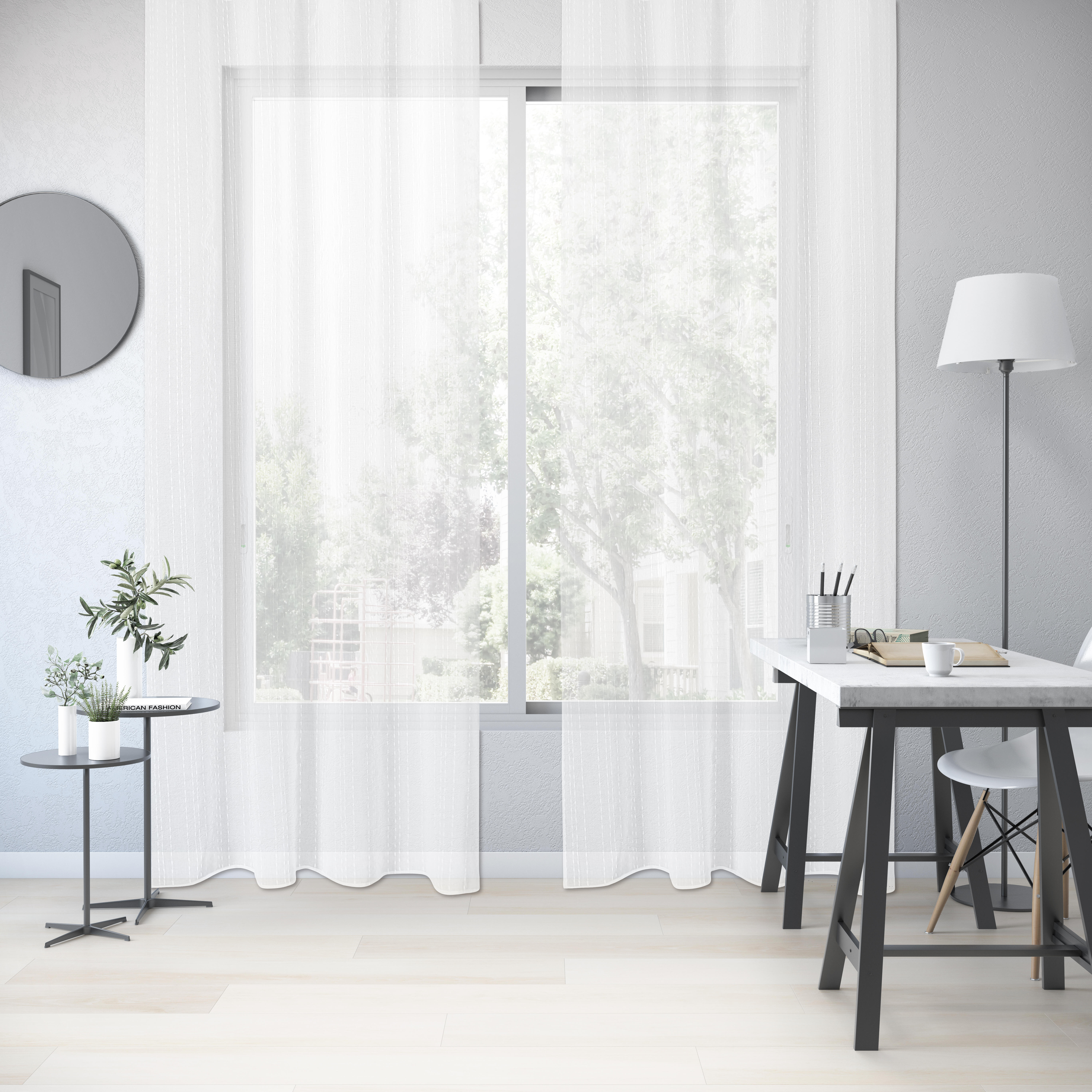 Tenda INSPIRE Livia bianco, fettuccia e passanti nascosti 200x280 cm - 2