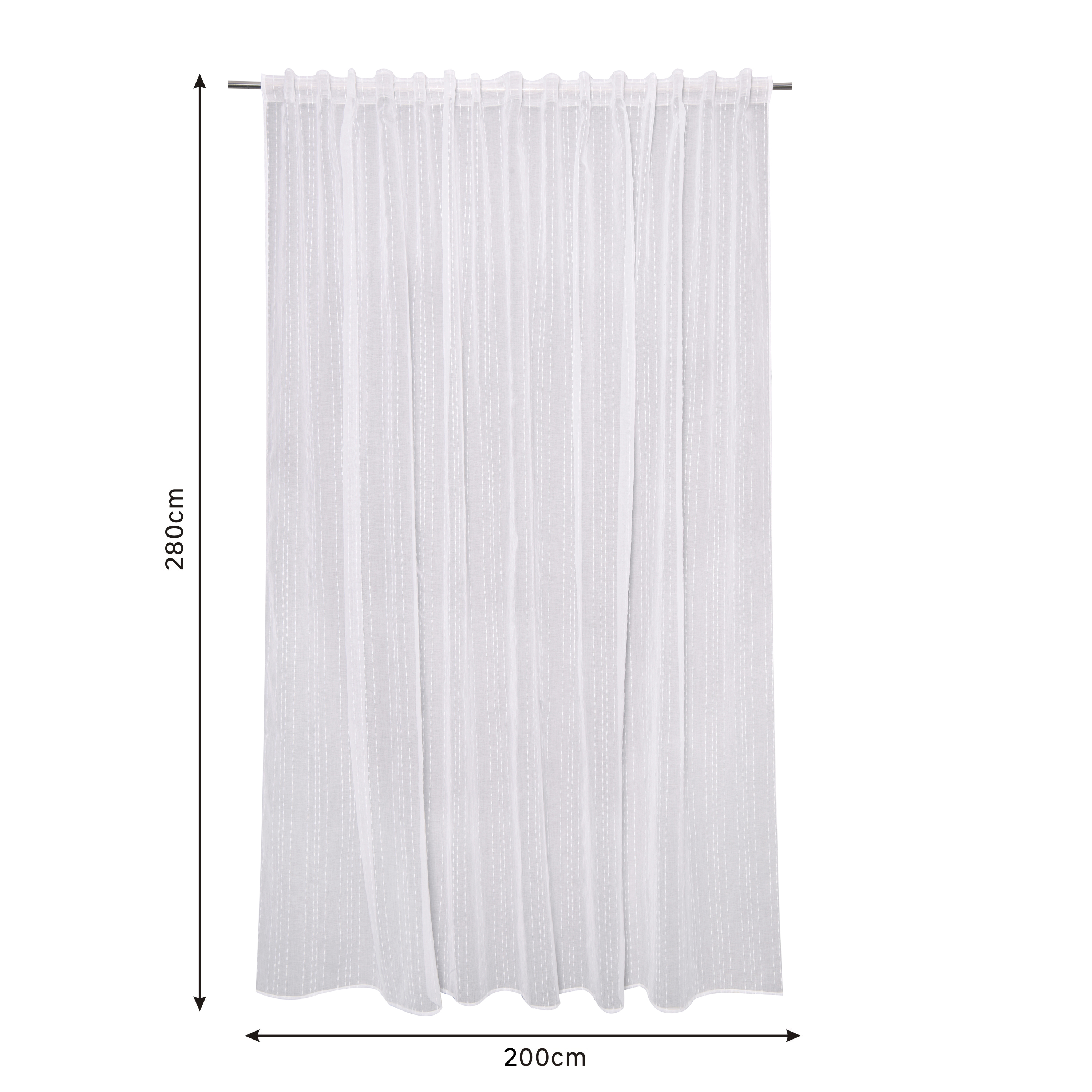 Tenda INSPIRE Livia bianco, fettuccia e passanti nascosti 200x280 cm - 16