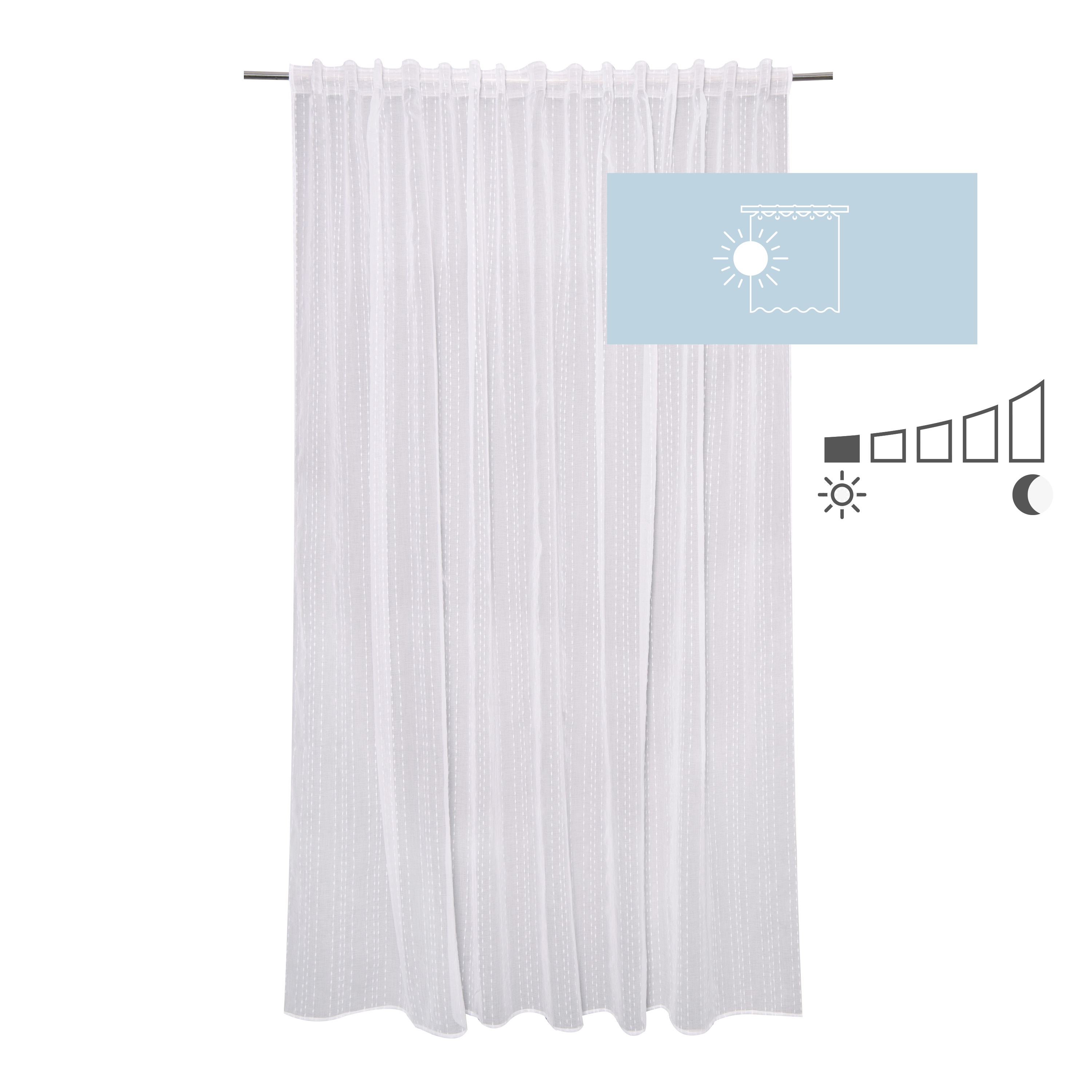 Tenda INSPIRE Livia bianco, fettuccia e passanti nascosti 200x280 cm - 4