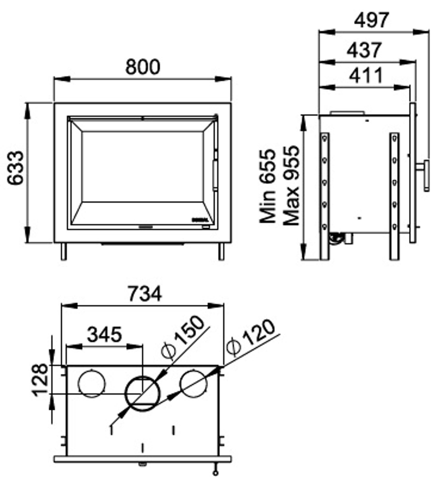Recuperador de calor VIDRO SERIGRAFADO VENT 170S 12KW - 2