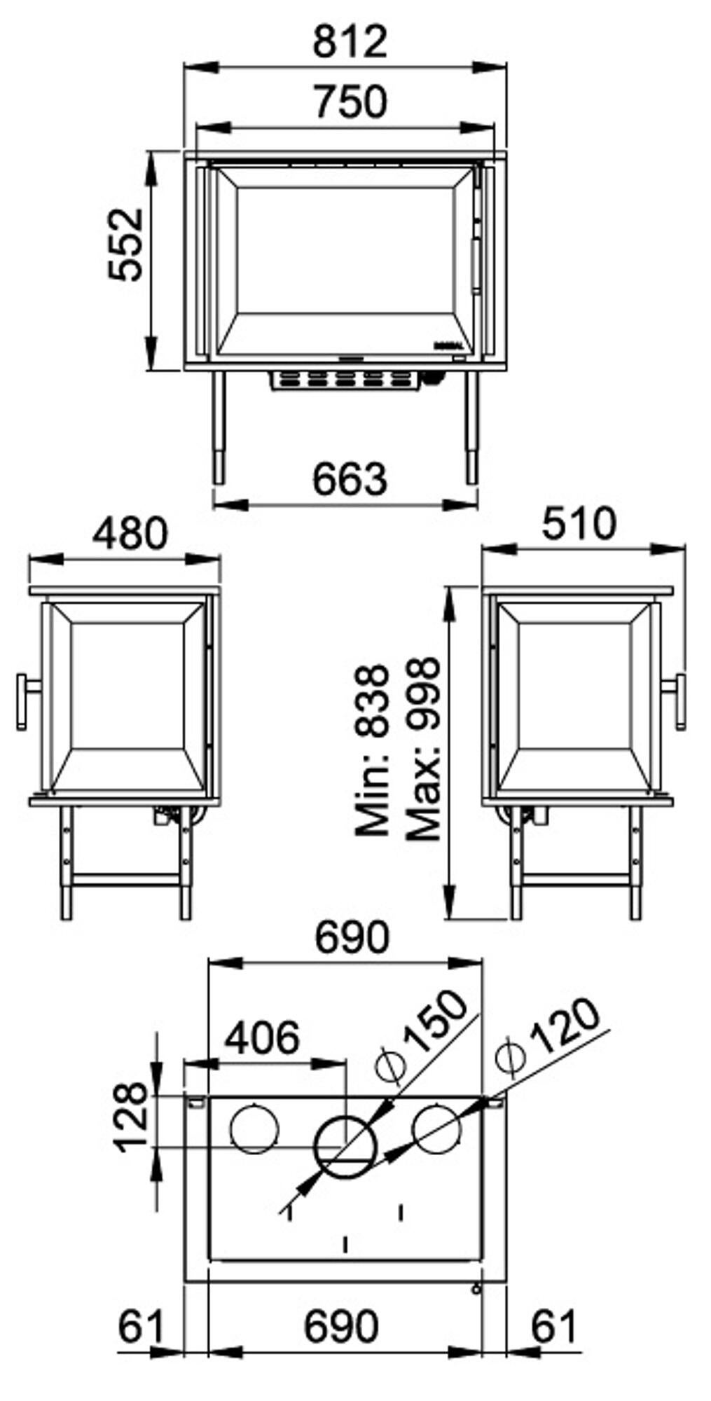 Recuperador de calor I70 3 FACES 10.5KW - 3