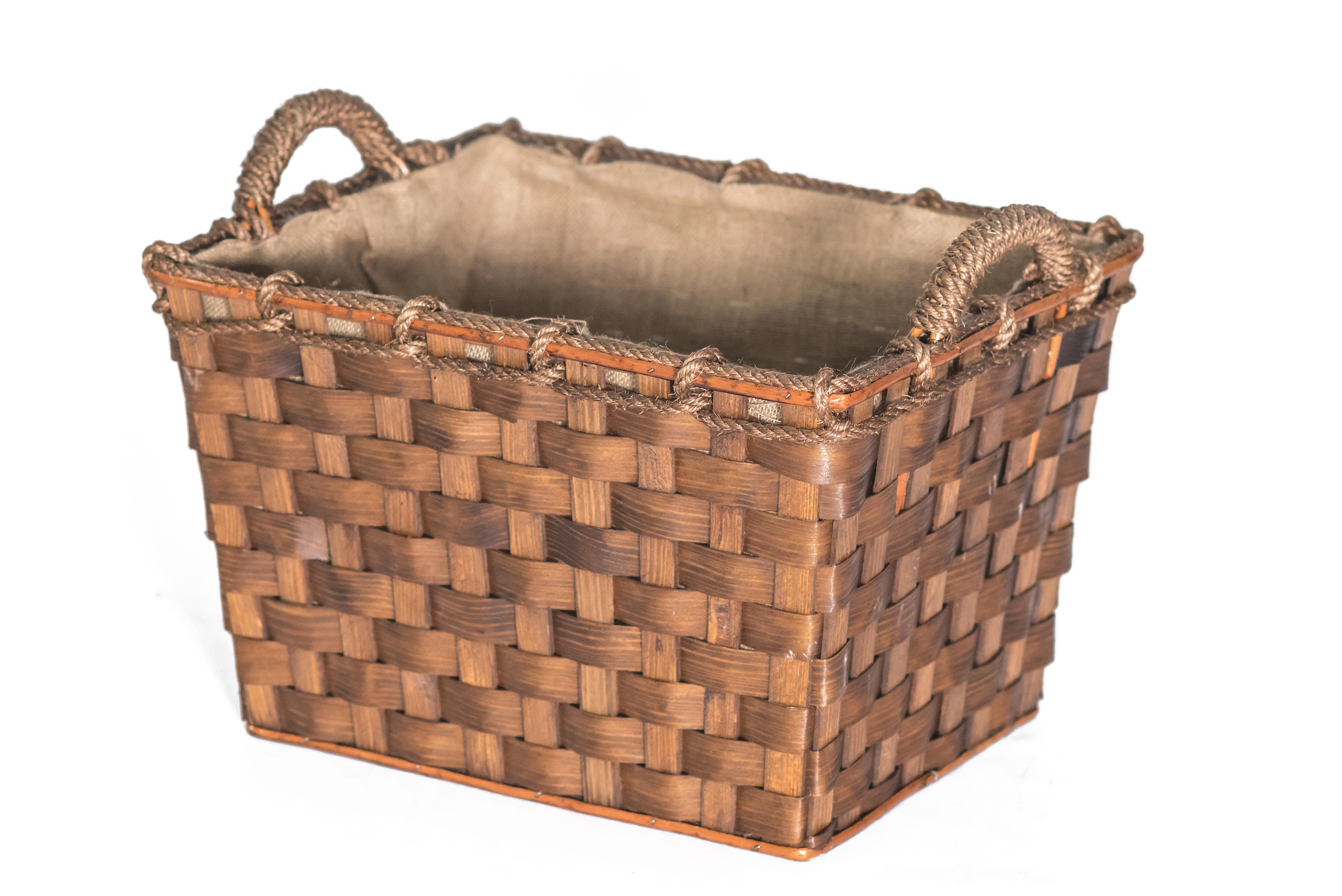Cesta para leña igno mimbre 50x40x40 cm