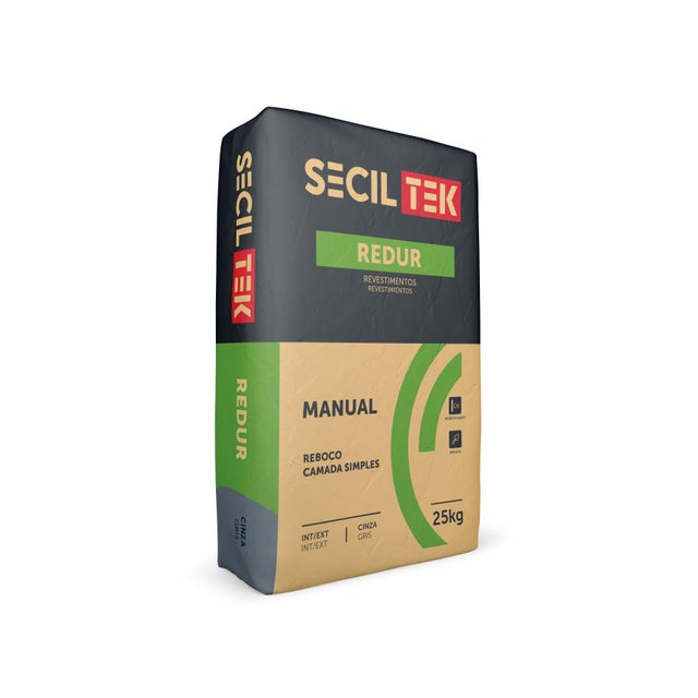 Reboco para interior/exterior 25 kg cinza Seciltek redur
