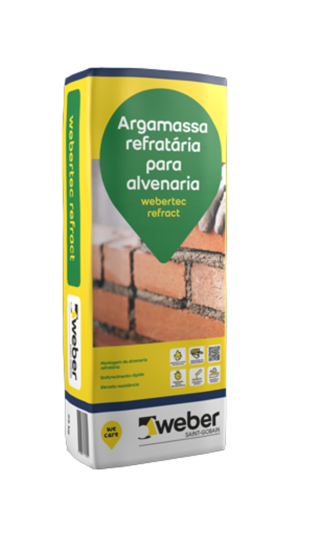 Argamassa refratária WEBERTEC REFRACT 25KG