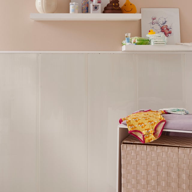 Revestimento de parede em PVC branco brilho 260x37,5cm Attitude