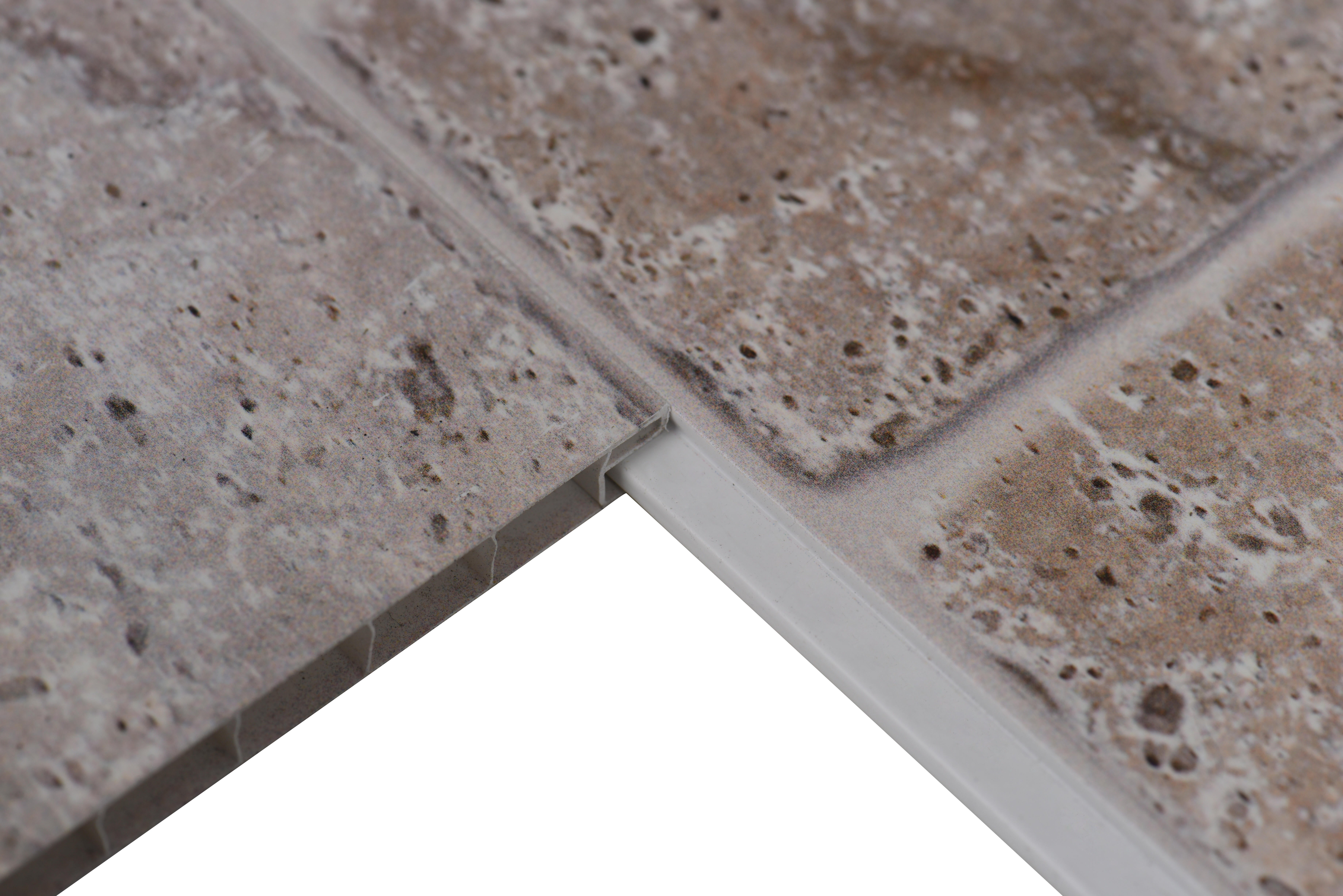 Revestimento de parede alveolar em PVC branco vintage 260x37,5cm Element 3D - 6