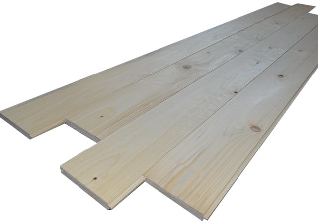 Perlina legno grezzo abete H 14.5 x L 250 cm Sp 20 mm, 5 pezzi 1,81 mq
