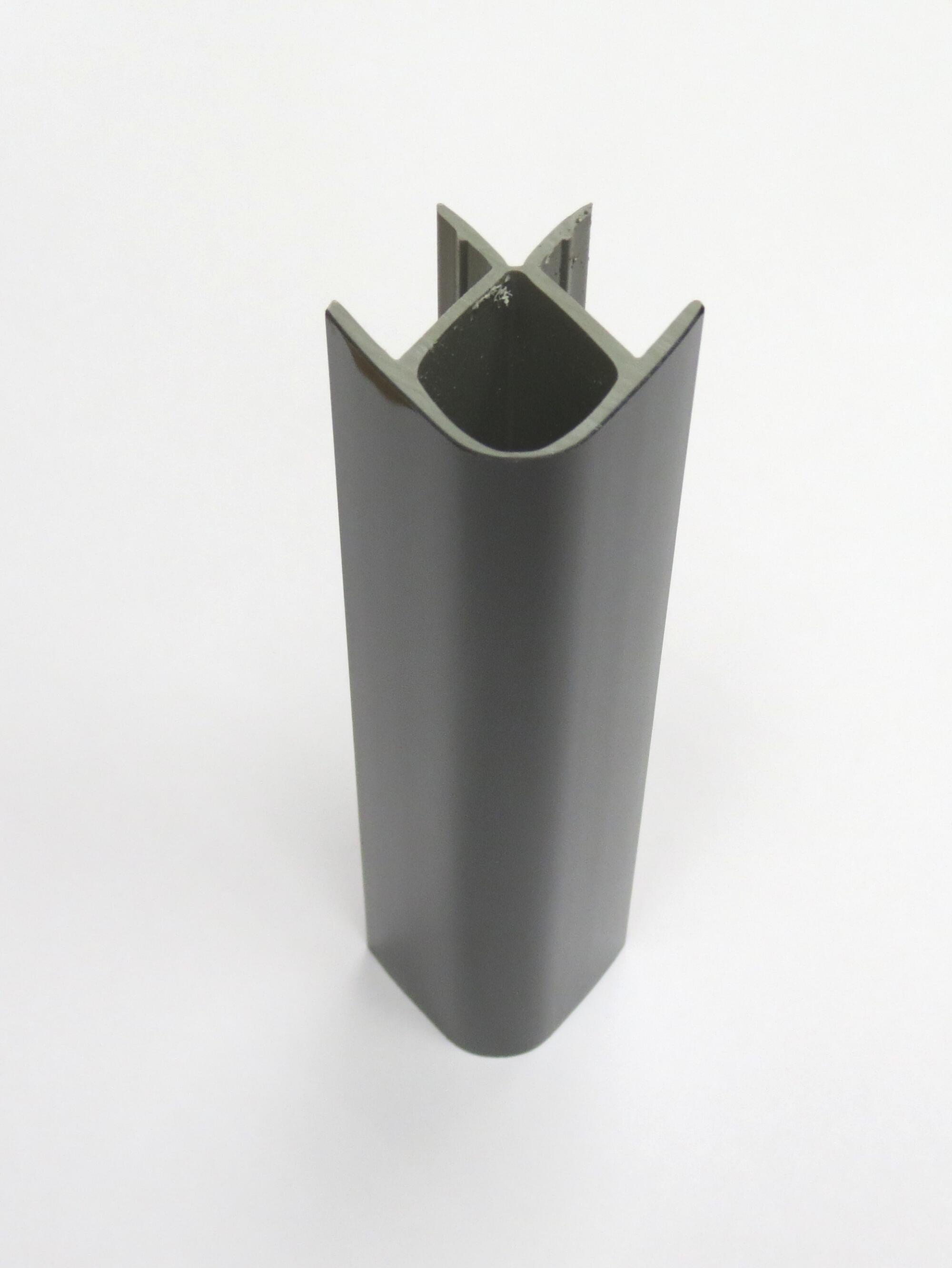 União de rodapé, canto redondo Interfer 9.6CM preto mate - 3