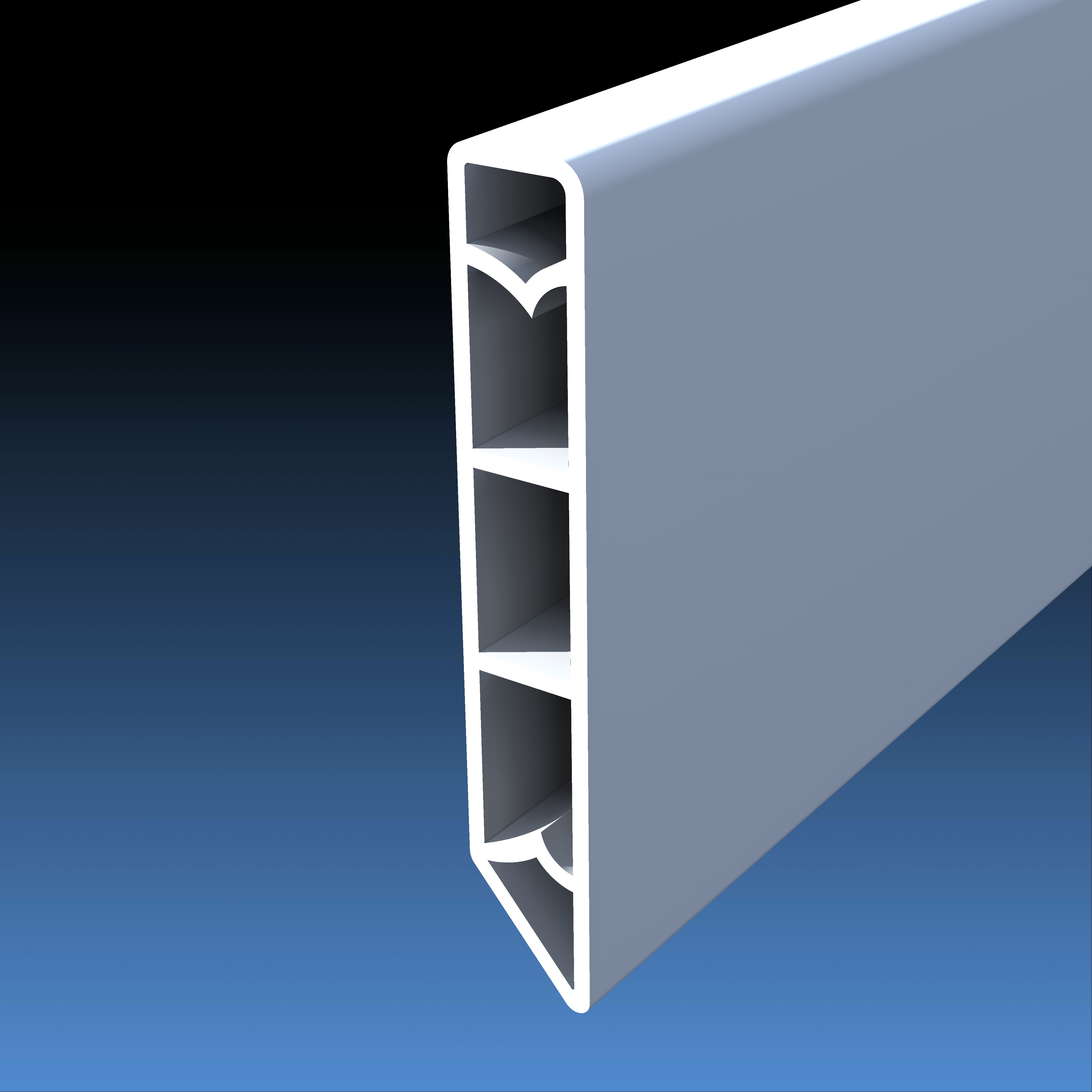 Rodapé PVC branco 10x70x2400 mm - 2