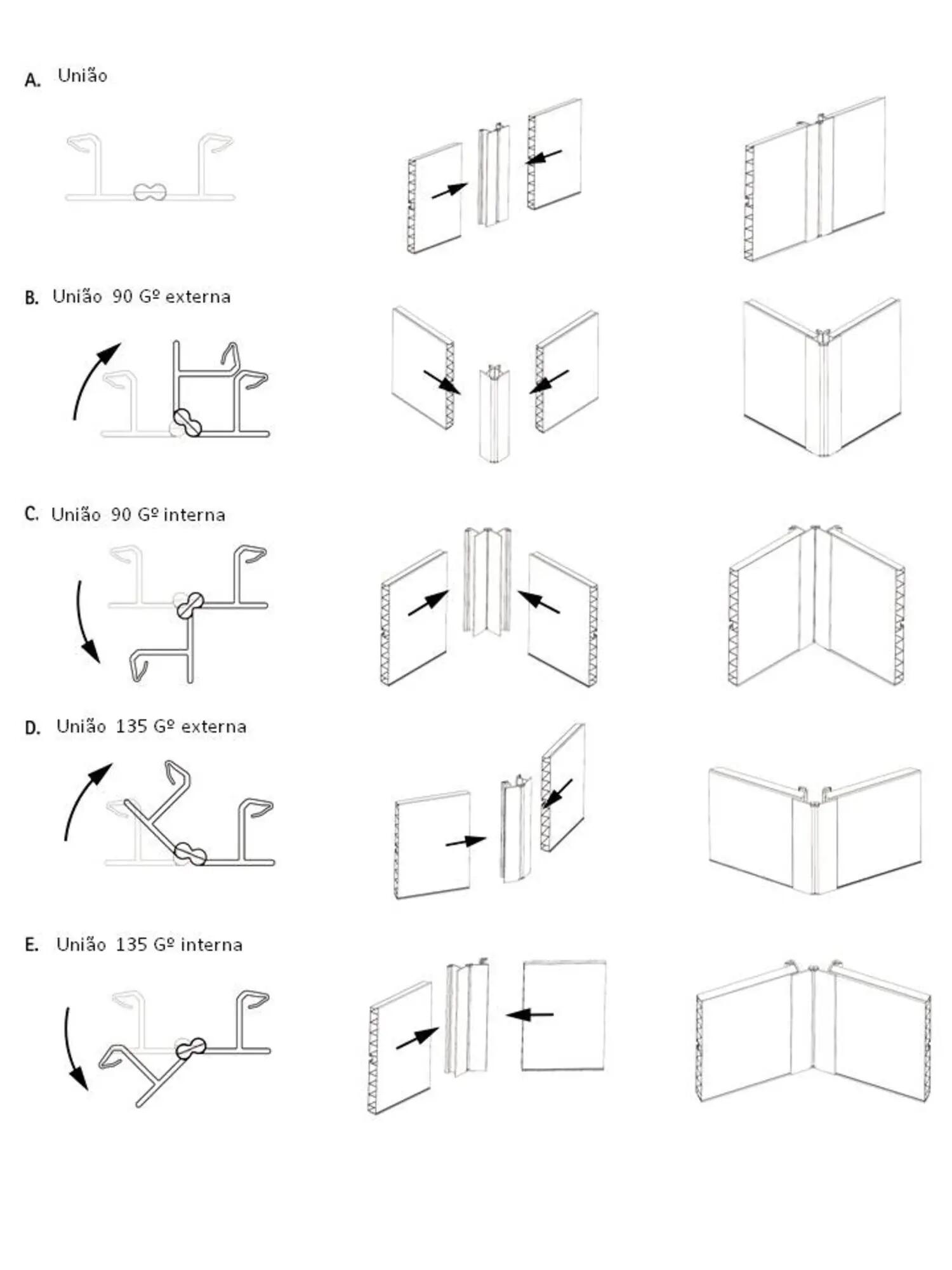 União multi-ângulo INTERFER 9,6cm branco rugoso - 3