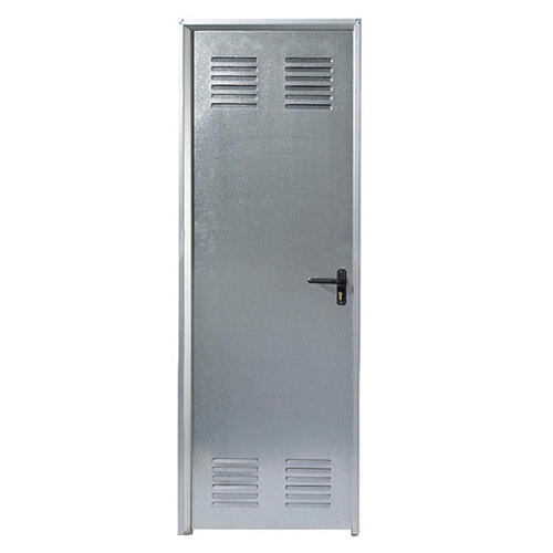 Puerta de trastero liso acero galvanizado con llave 1 punto de seguridad apertura izquierda 200x90cm - 5