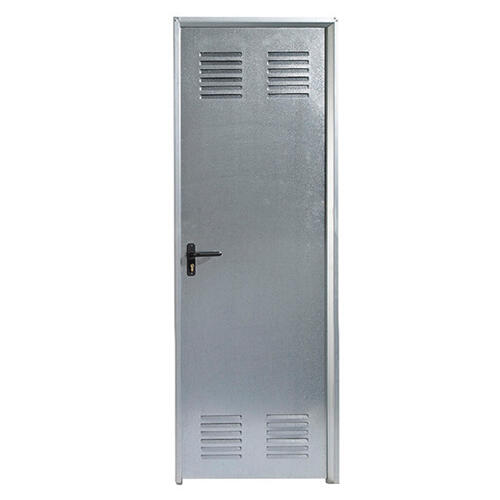 Puerta de trastero liso acero galvanizado con llave 1 punto de seguridad apertura derecha 200x90cm - 6