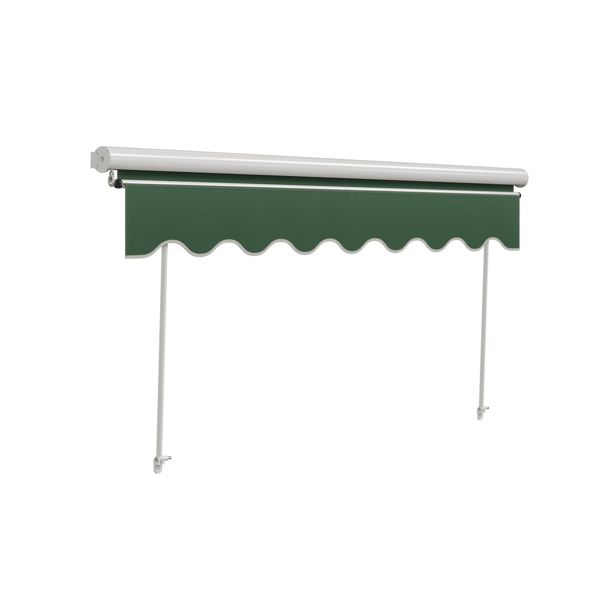 Toldo de tela plana com rolo manual semi-caixa branco 2.95x2.5 m liso verde escuro Naterial Balcony - 5