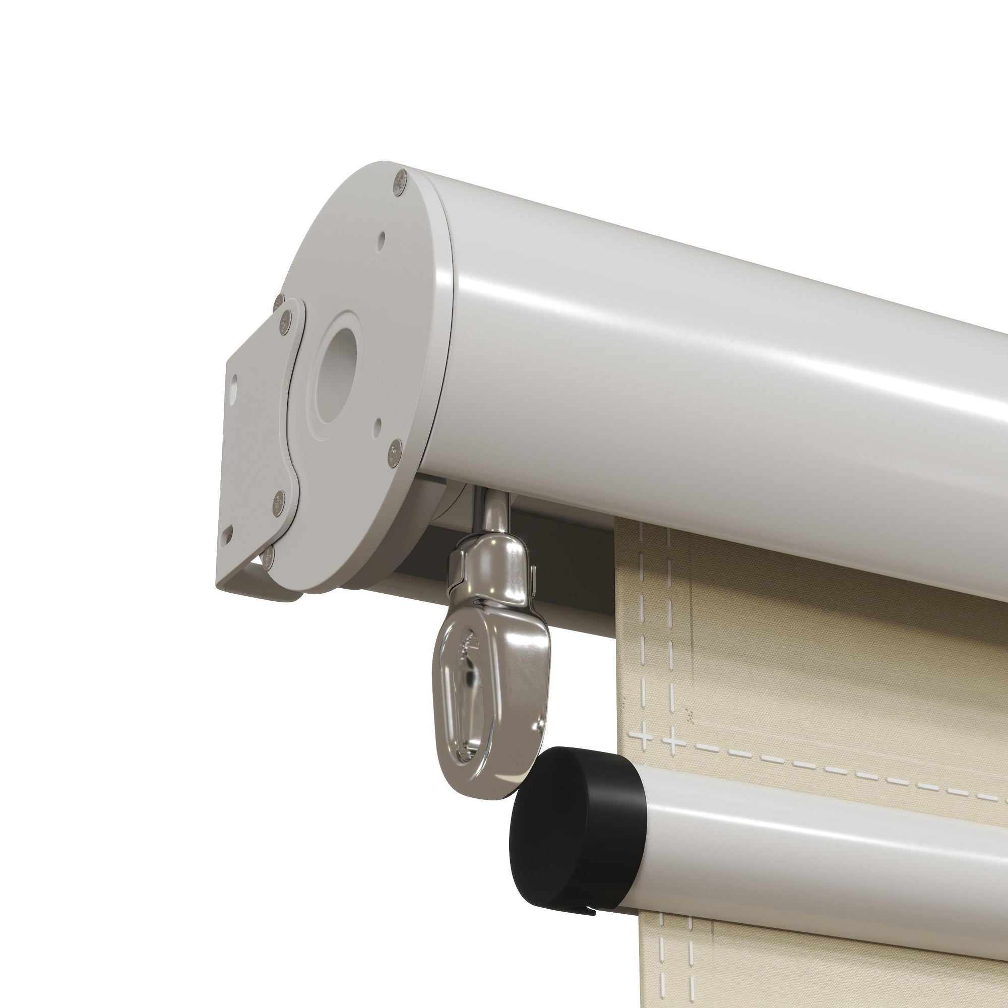 Toldo de tela plana com rolo manual semi-caixa branco 2.95x2.5 m liso bege Naterial Balcony - 4