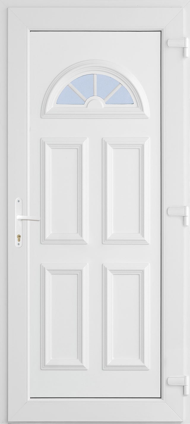 Porta de entrada de PVC IBIZA BRANCO 200X90CM ESQUERDA