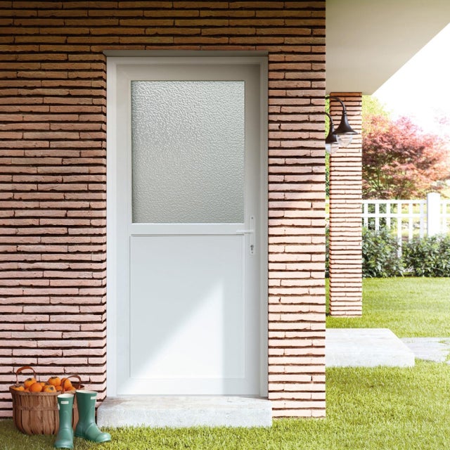 Porta de entrada de PVC DRAVA VIDRO GRANULADO 200X90CM ESQUERDA