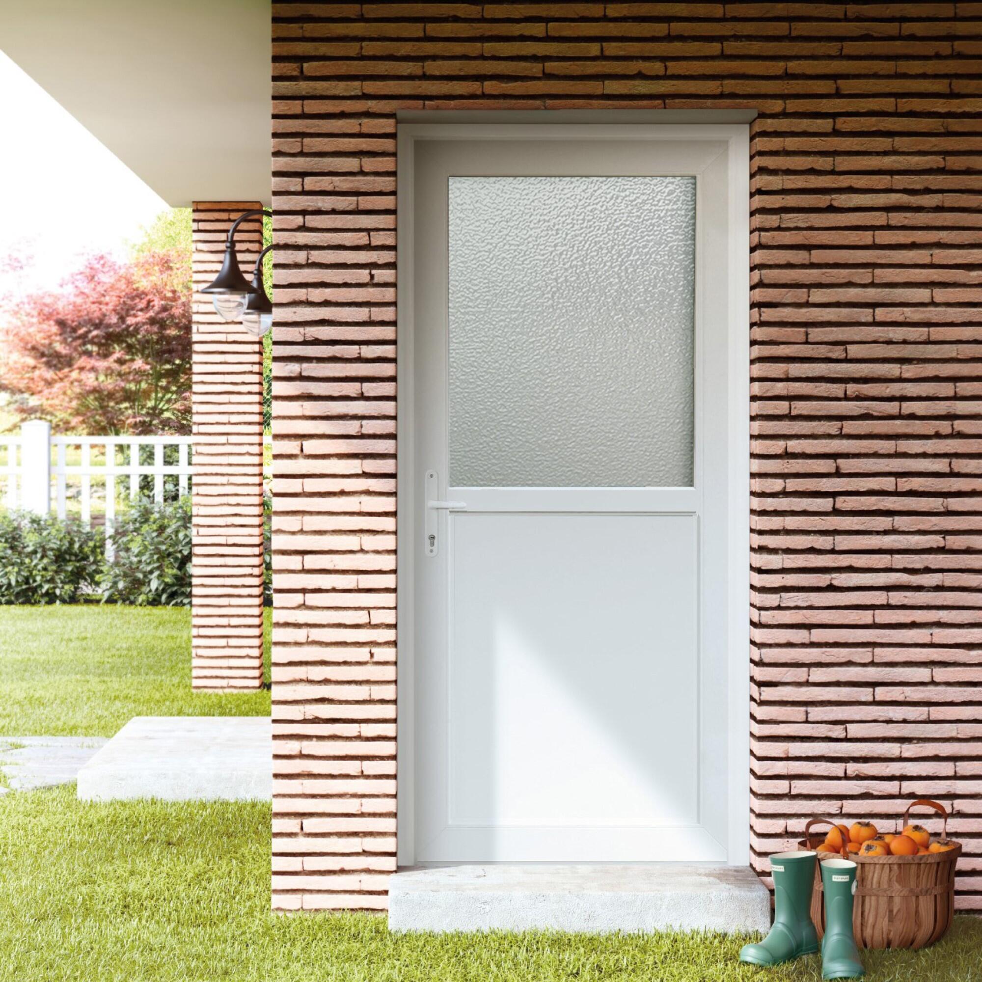 Porta de entrada de PVC DRAVA VIDRO GRANULADO 200X90CM DIREITA - 2