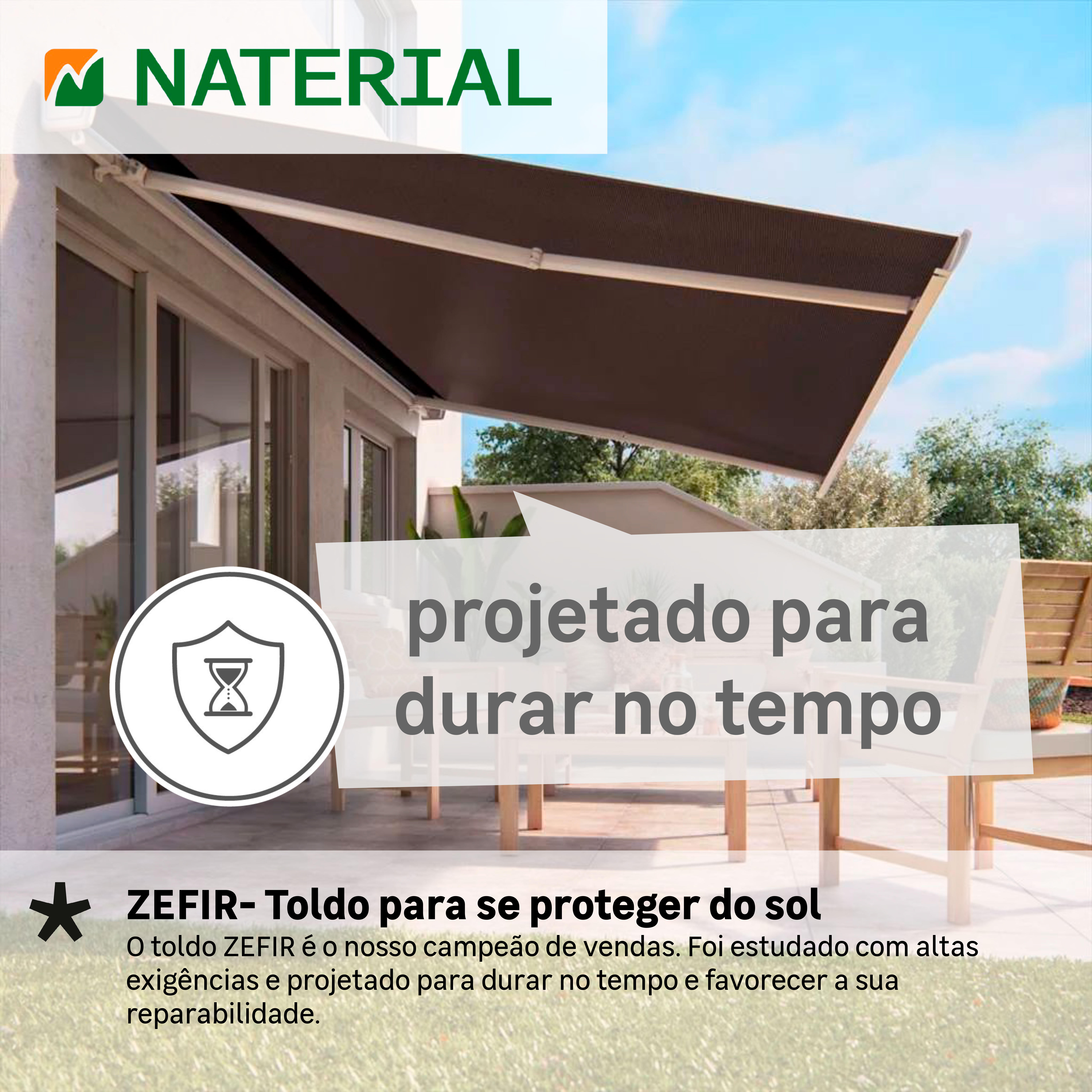 Toldo motorizado caixa integral cinzento 2.95x2.5 m liso cinzento Naterial Zefir - 9