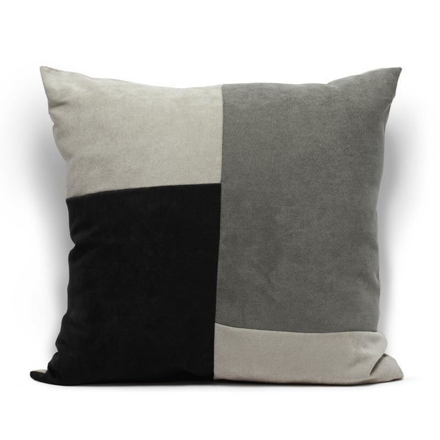 Cuscino Patchwork grigio 60 x 60 cm