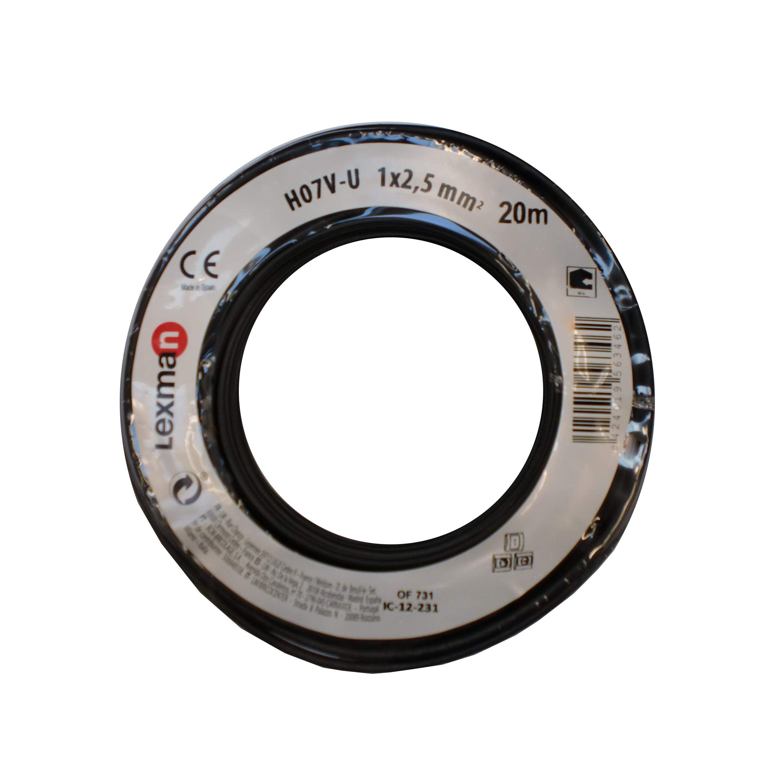 Fio H07 VU 2.5 LEXMAN 20M PRETO - 2