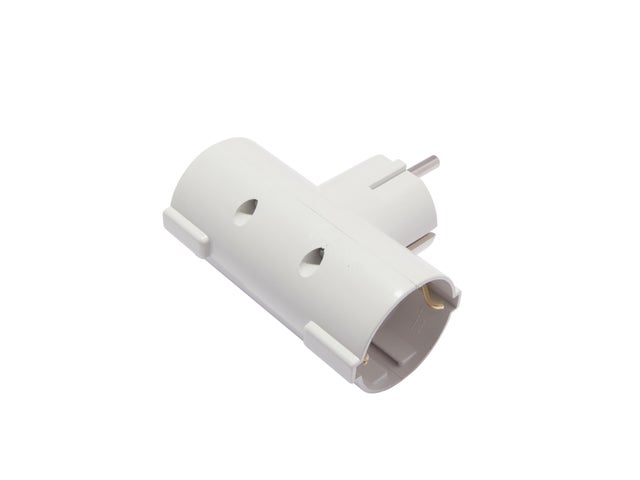 Ficha dupla lateral branco Chacon