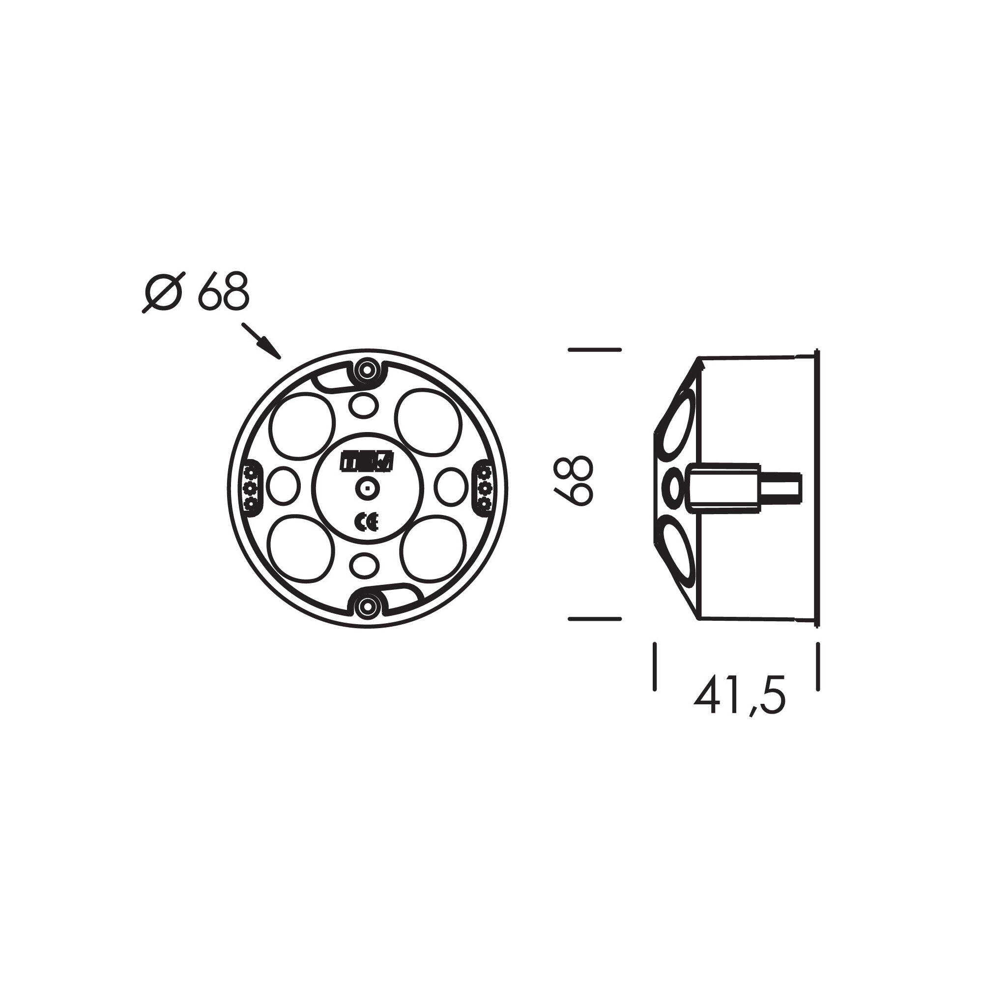 20 caixas de aparelhagem REDONDAS 69X44MM - 2