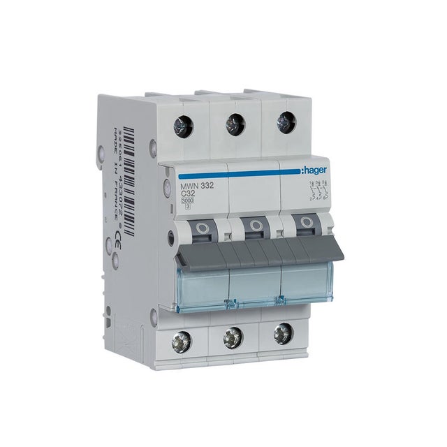 Disjuntor 3P 3 KA C HAGER 32A