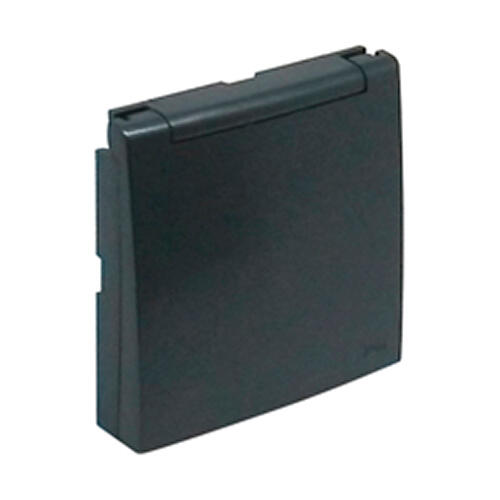 CENTRO PARA TOMADA SCHUKO COM TAMPA E OBTURADOR IP44 LOGUS 90 CINZA