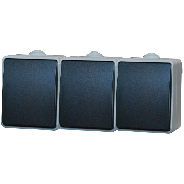 Pack 3 tomadas IP54 CBB CINZA