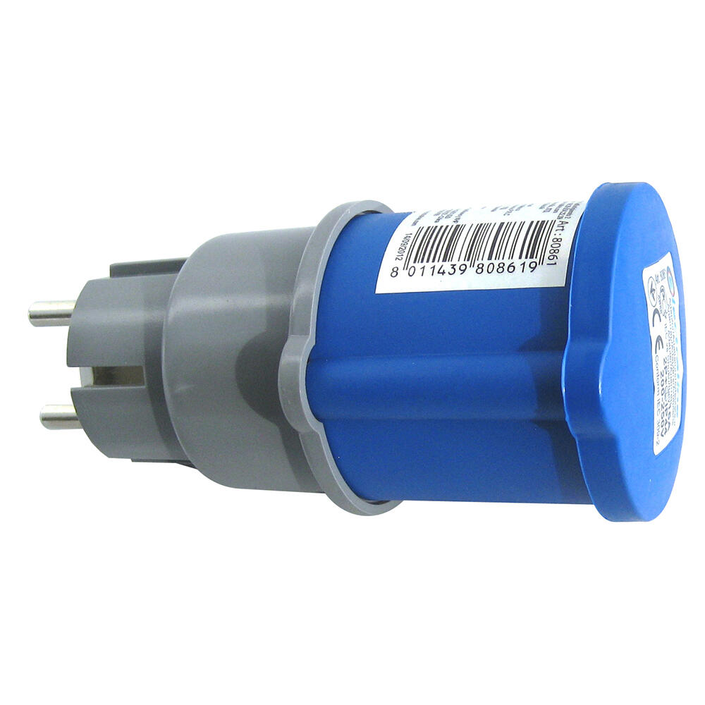 Adaptador 2P+T MACHO/FÊMEA 16 250V AZUL