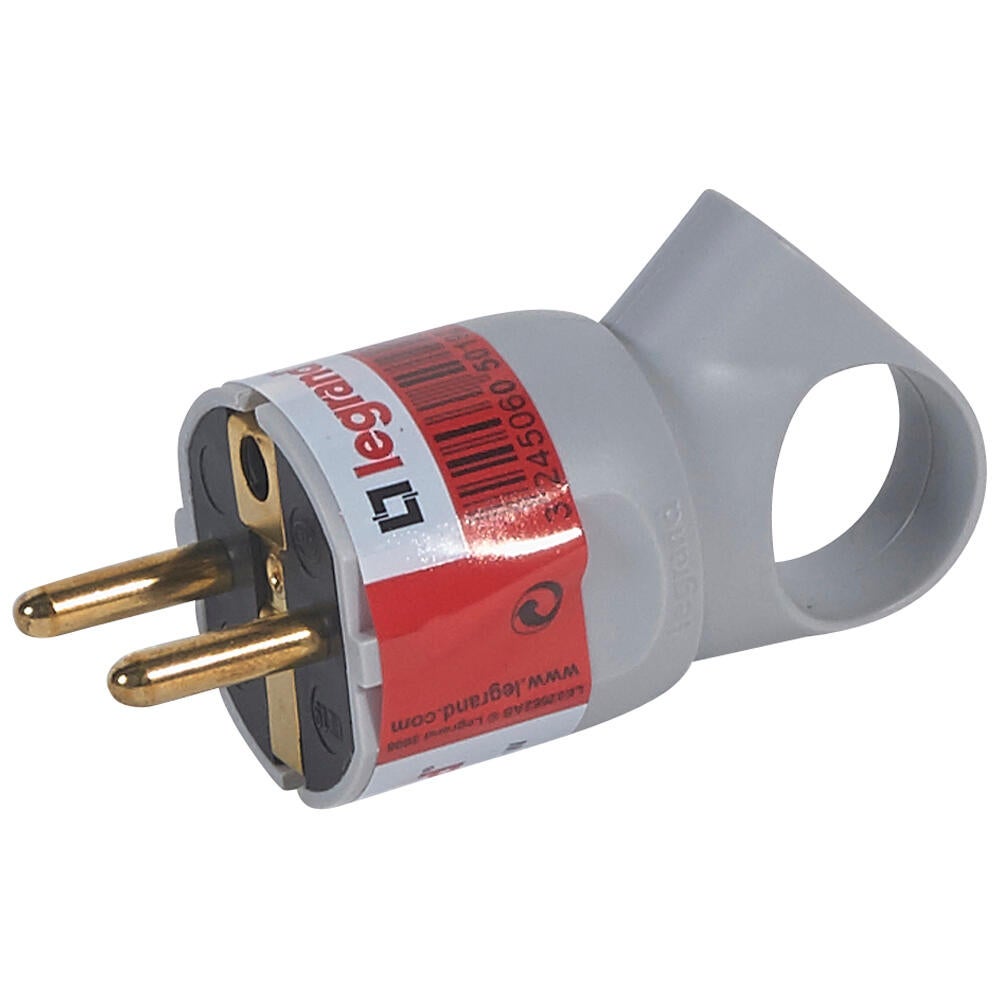 Ficha m 2p+t 16a com anel legrand cinzenta - 2