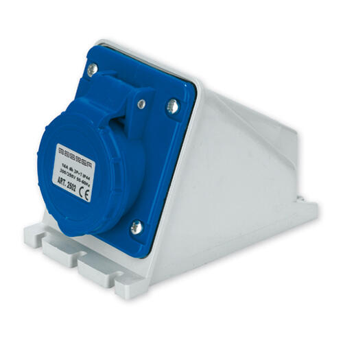 Tomada industrial 2P+T SALIENTE 32A 220V AZUL