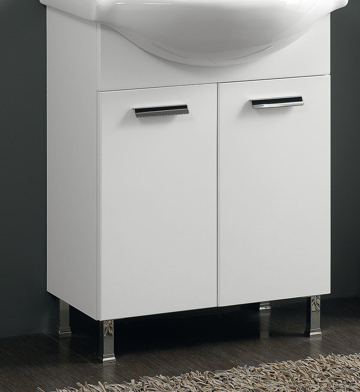 Mobile da bagno a terra L 60 x H 80 x P 33.5 cm bianco, 1 cassetto, 2 ante Rimini - 2